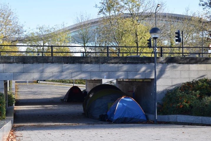 Homeless tents in Milton Keynes in 2019