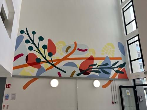 Photo of a decorative mural on a wall