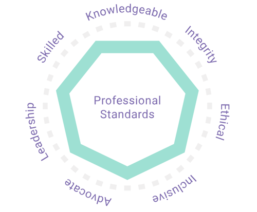 Image shows graphic of our professional standards