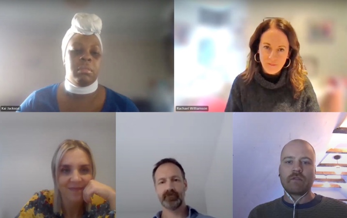 Screenshot of the speakers at a CIH virtual event on tenant engagement