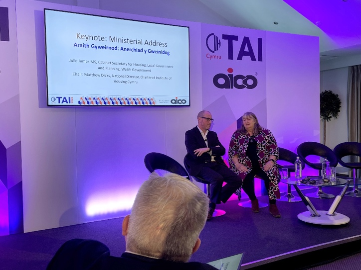 Matt Dicks in conversation with Julie James at TAI 2024
